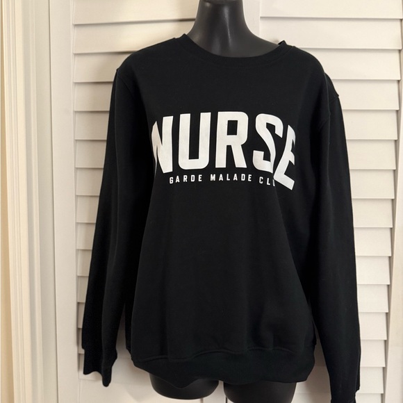 Gardemalade Women’s Black Oversized Nurse Sweatshirt Size Small - Picture 4 of 7